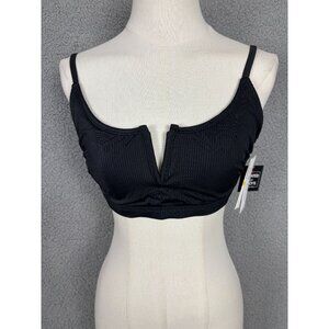 Salt & Cove Juniors' Black Ribbed V-Wire Bralette Bikini Top Size Medium NWT's